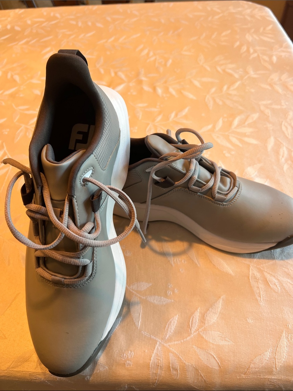 FootJoy Taupe and White Performance Golf Shoes